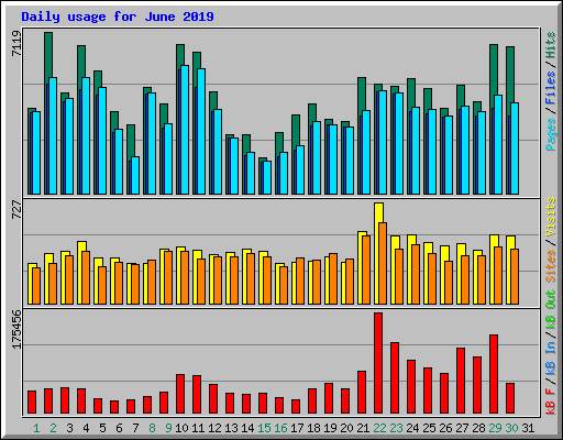 Daily usage for June 2019