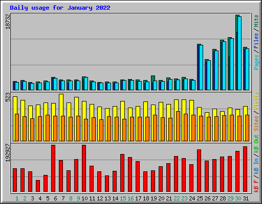 Daily usage for January 2022