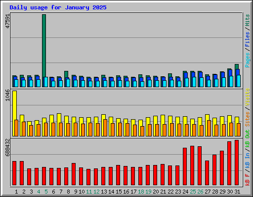 Daily usage for January 2025