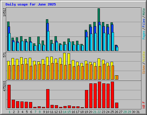 Daily usage for June 2025