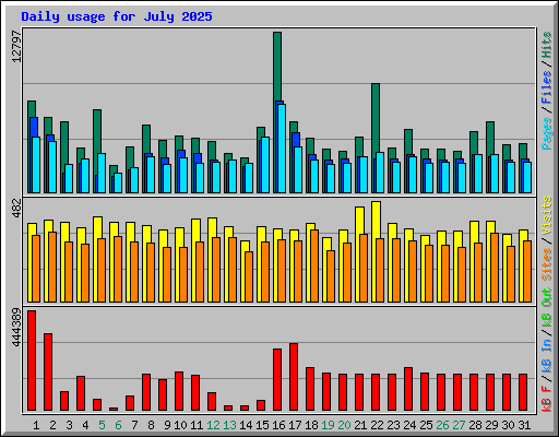 Daily usage for July 2025