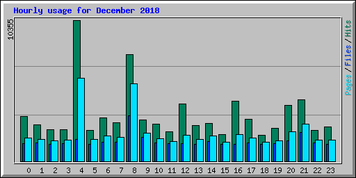Hourly usage for December 2018