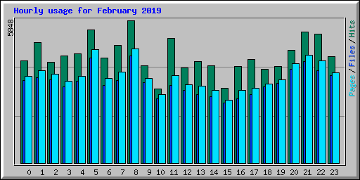 Hourly usage for February 2019