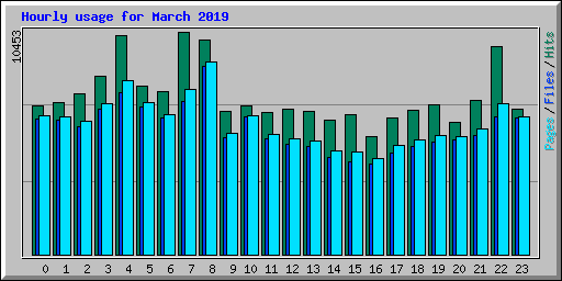 Hourly usage for March 2019