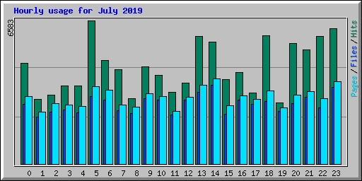 Hourly usage for July 2019