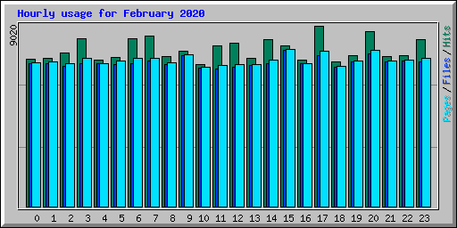 Hourly usage for February 2020