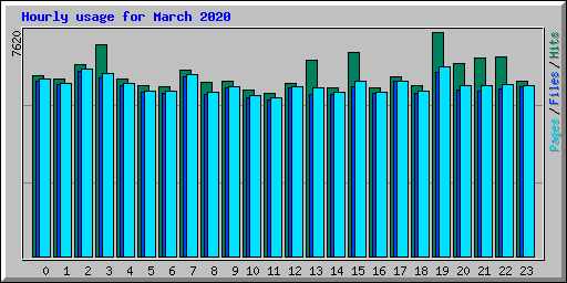Hourly usage for March 2020