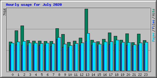 Hourly usage for July 2020